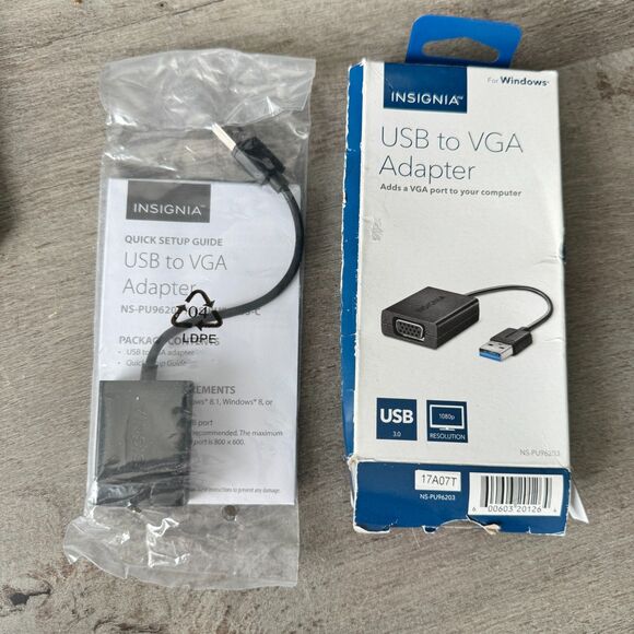 5/$25 Insignia USB - VGA Adapter NWT - Picture 1 of 5